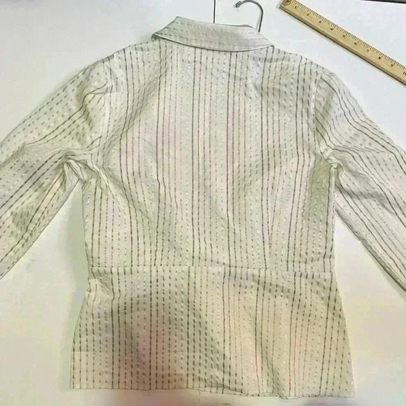 Vintage Striped Button-Up  Blouse with Waist Tie - Picture 5 of 9